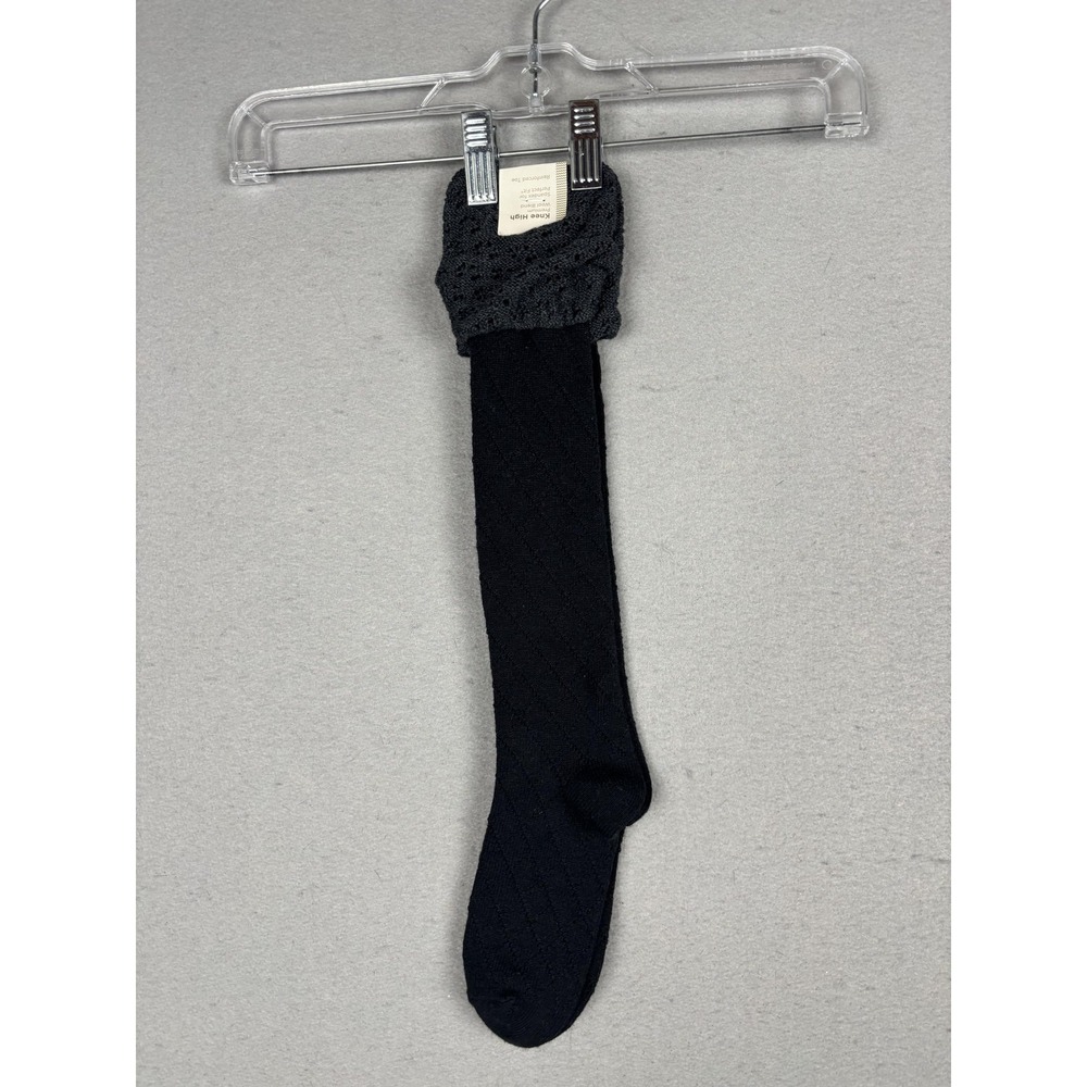 Gold Toe Knee High Socks Womens One Size Black Wool Blend Textured Thermal